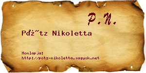 Pótz Nikoletta névjegykártya